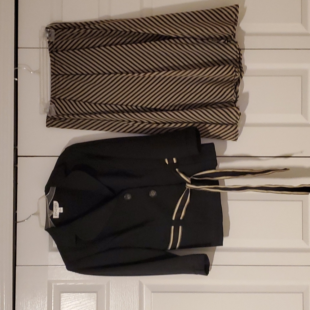 Vintage Studio 1 Women's Size 10. Black and light brown Skirt & black Jacket.